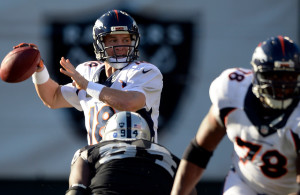 "Denver Broncos versus the Oakland Raiders"